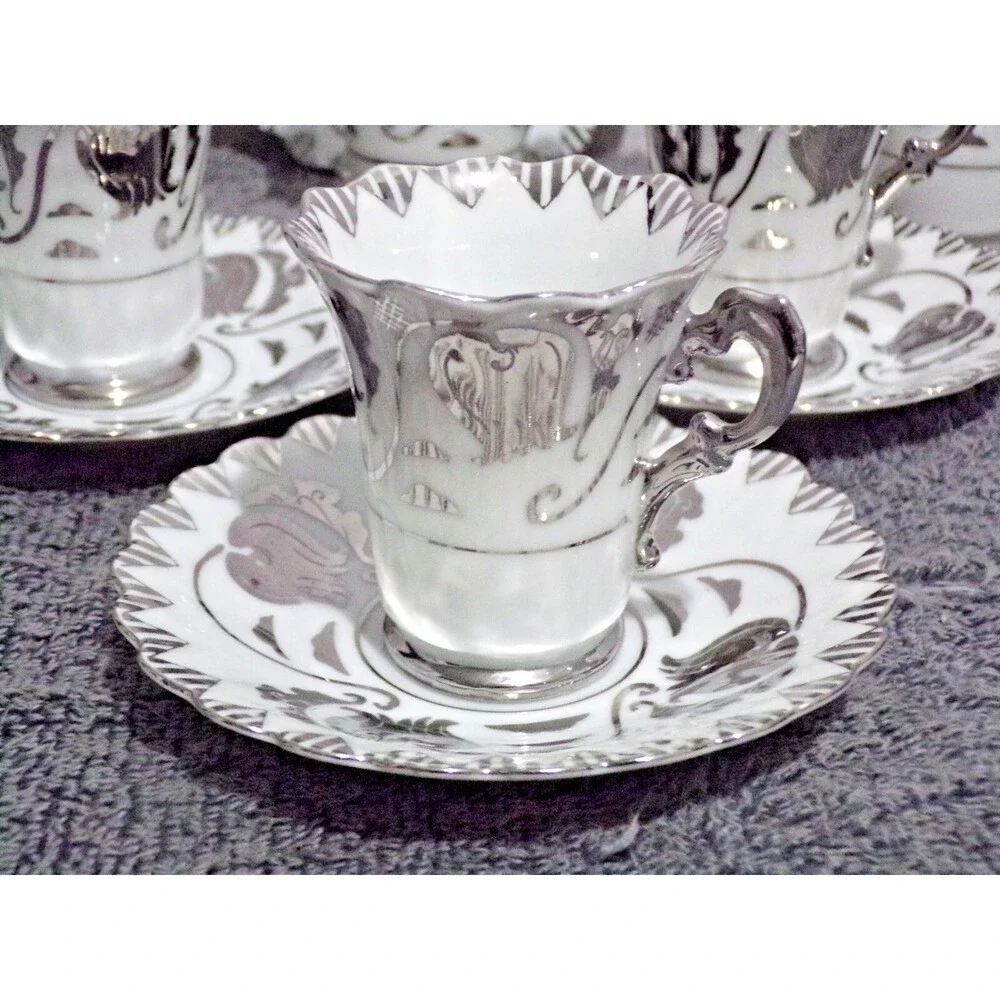 Norcrest Silver & White Tea Set 